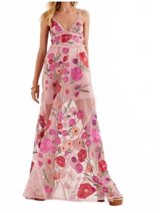 For Love And Lemons Dresses & Skirts - For Love of Lemons- Pink Kaylee Maxi Dress- worn once- SMALL